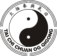 Yin og Yang med Tai Chi Chuan & Qigong skrevet med bogstaver og kinesiske tegn